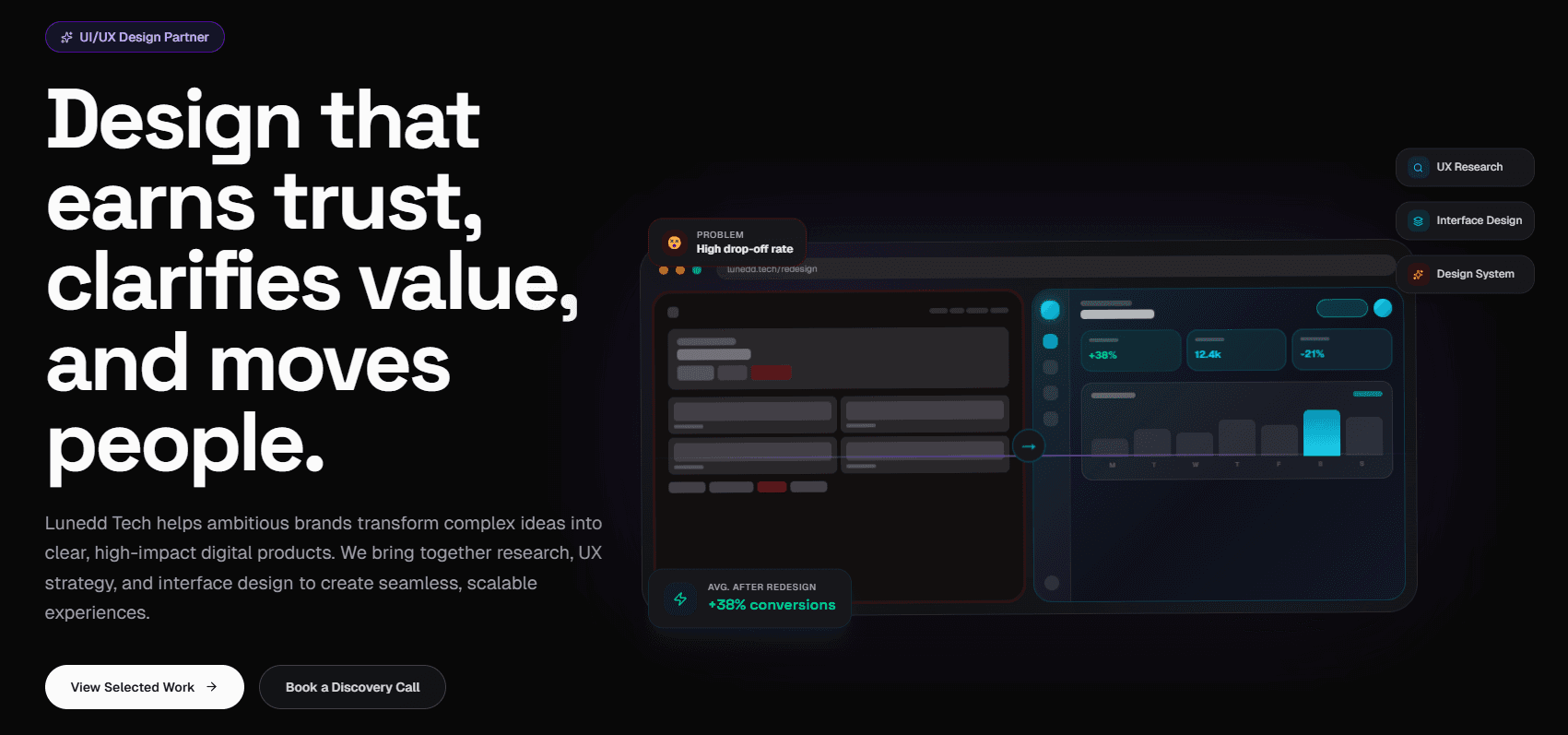 Lunedd Tech - Startup Landing Page
