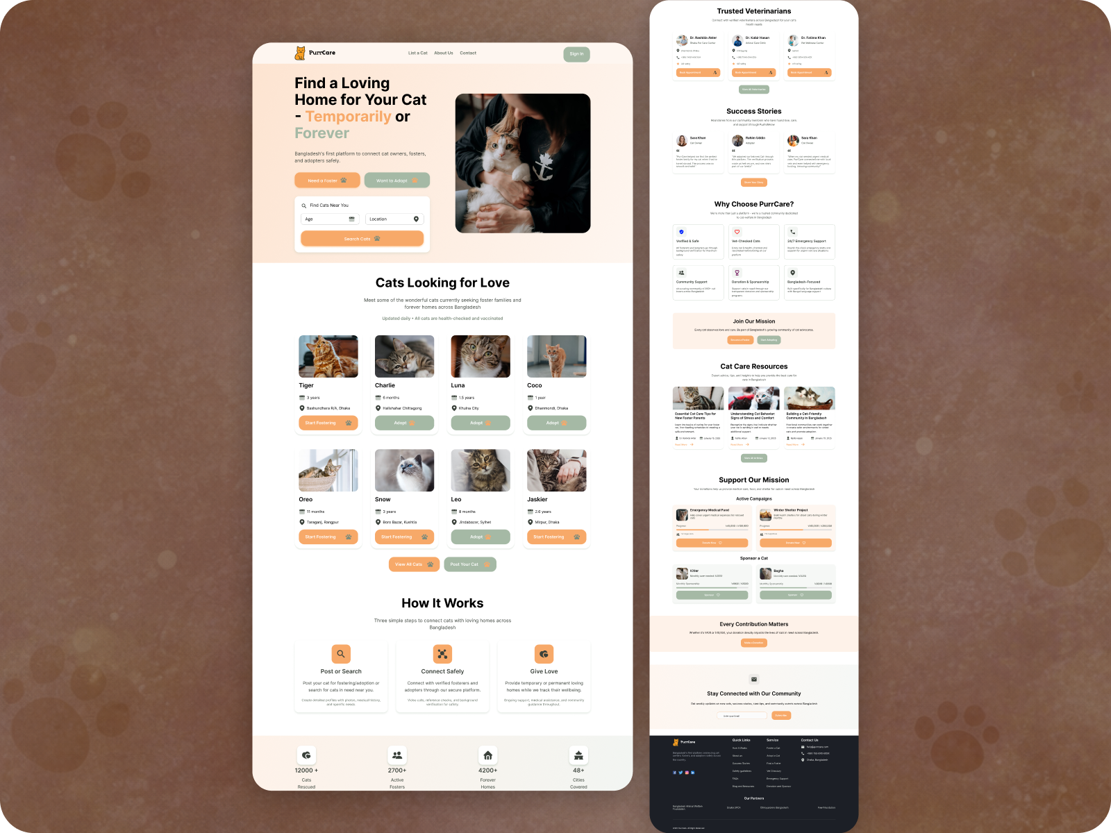 PurrCare - Cat adoption website