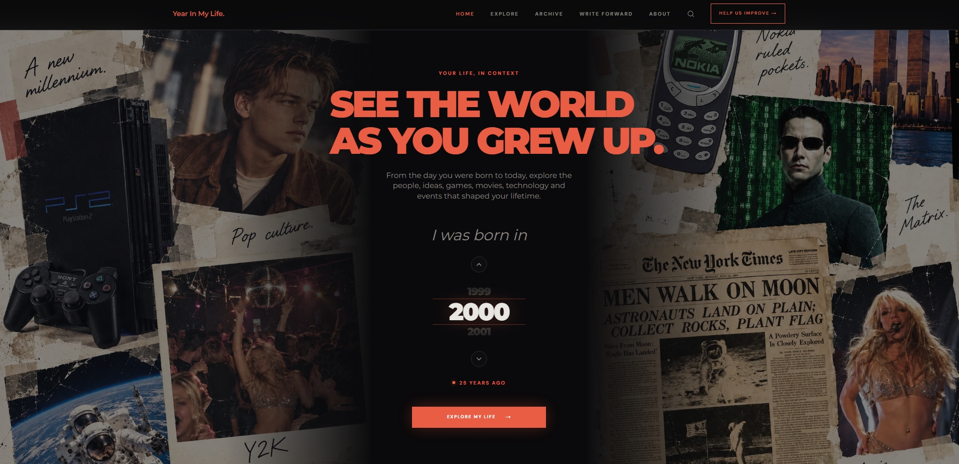 Year In My Life interactive timeline explorer